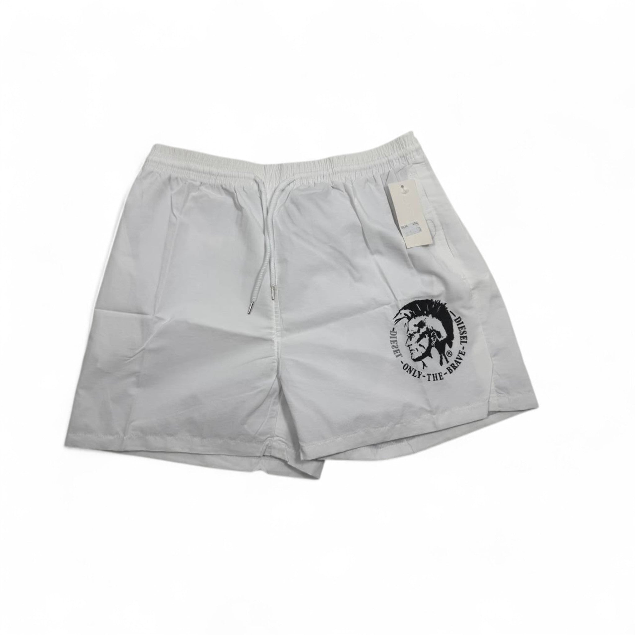 Diesel “Only The Brave” Swim Shorts – Clean White Edition 🤍🖤