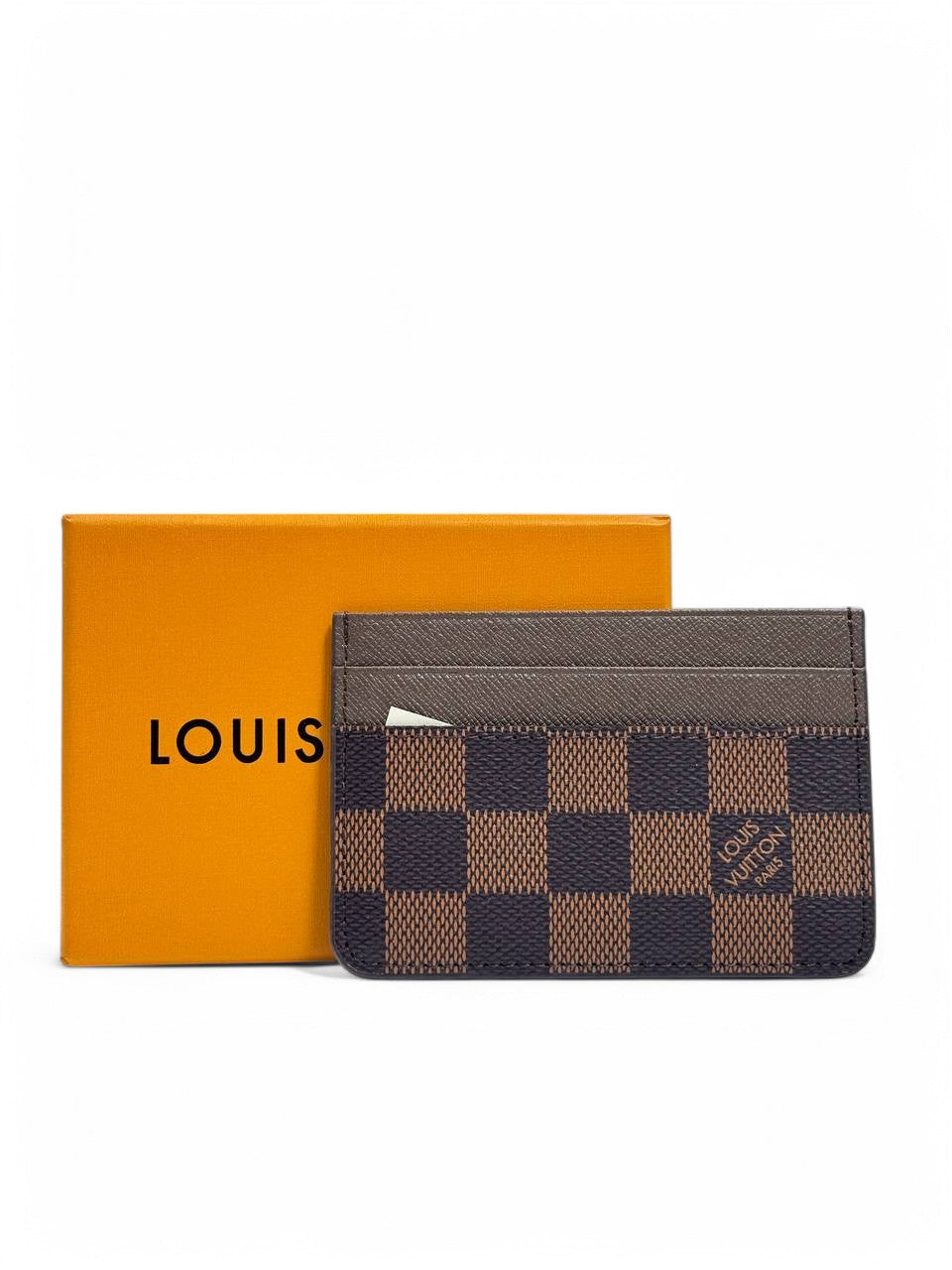 Louis Vuitton Damier Ebene Card Holder – Classic Brown Checkered Slim Wallet