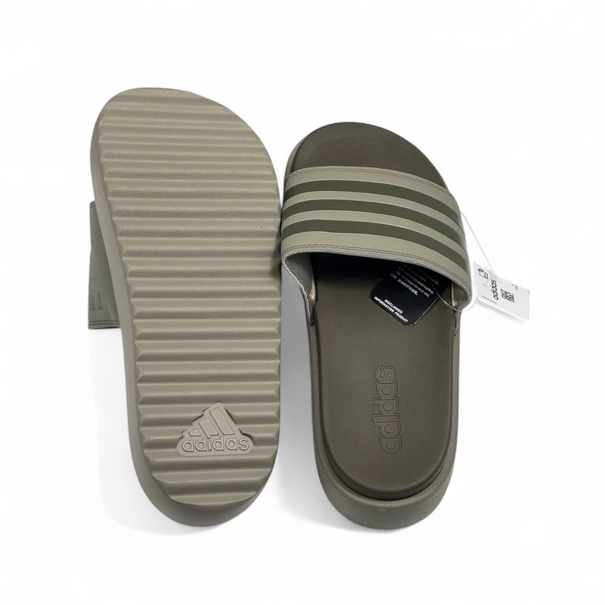 Adidas Platform Slides – Olive Green | Comfort Meets Urban Cool 🫒