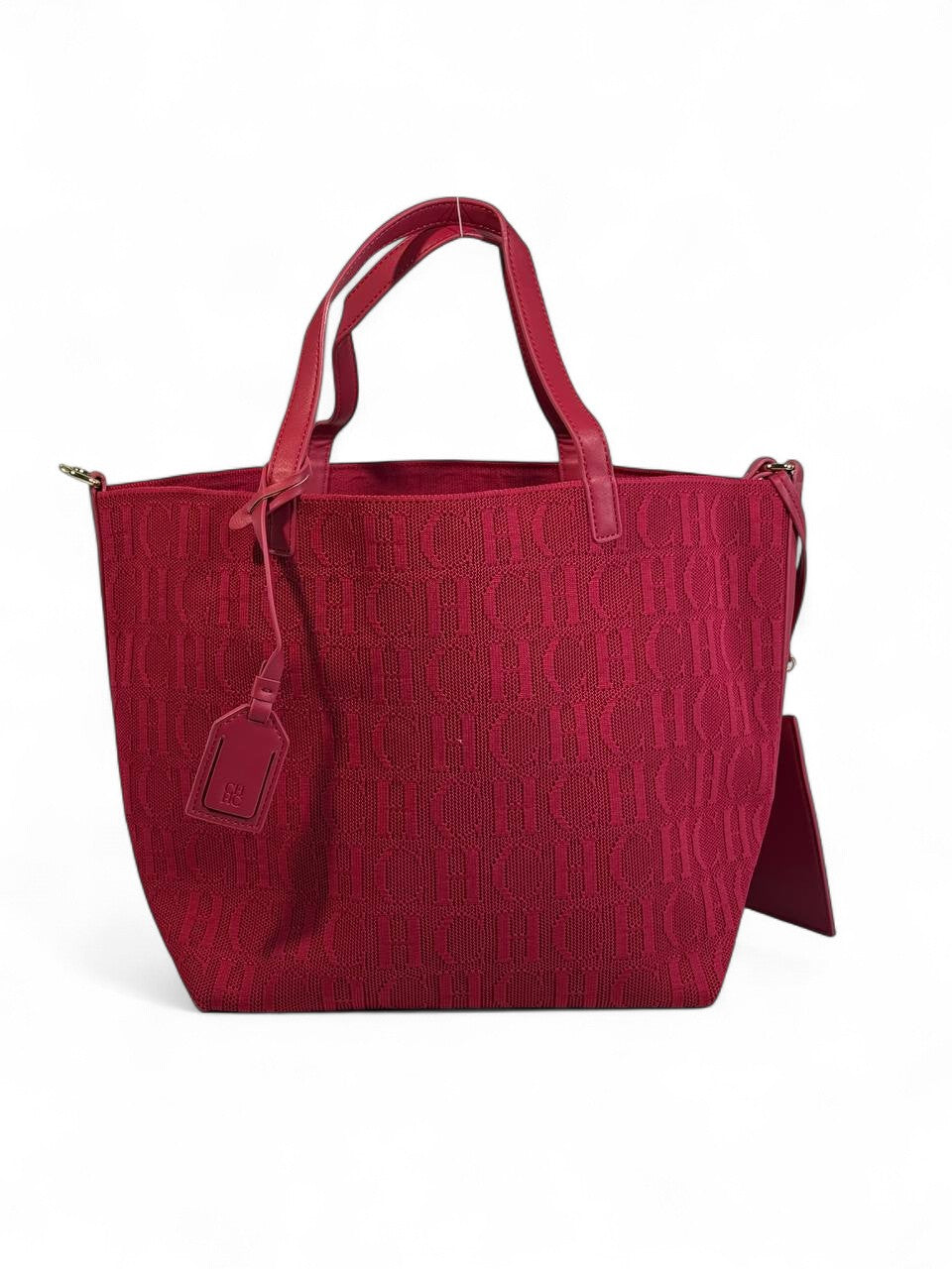 Carolina Herrera Hot Pink Signature Tote Bag with Detachable Pouch 💖 | Bold, Chic & Timeless