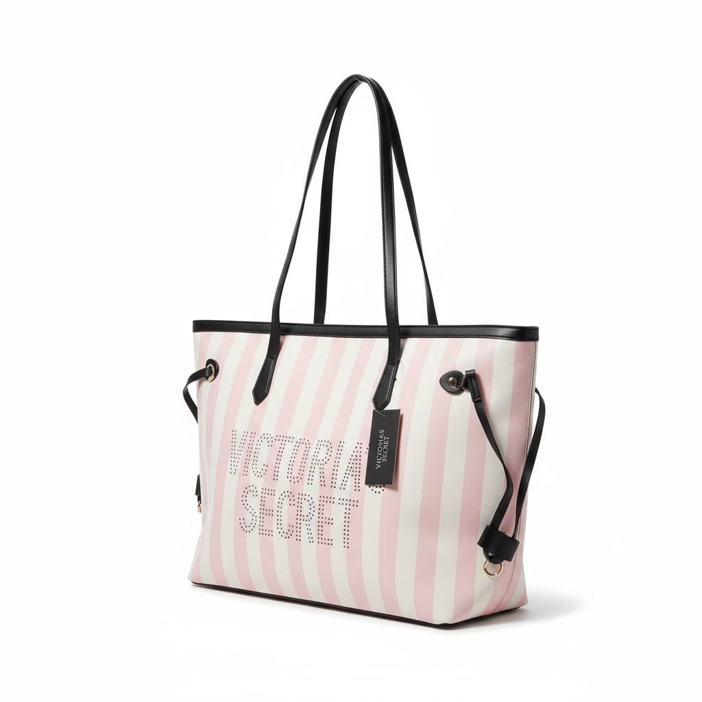 💗 Victoria’s Secret Classic Pink Stripe Tote 💗