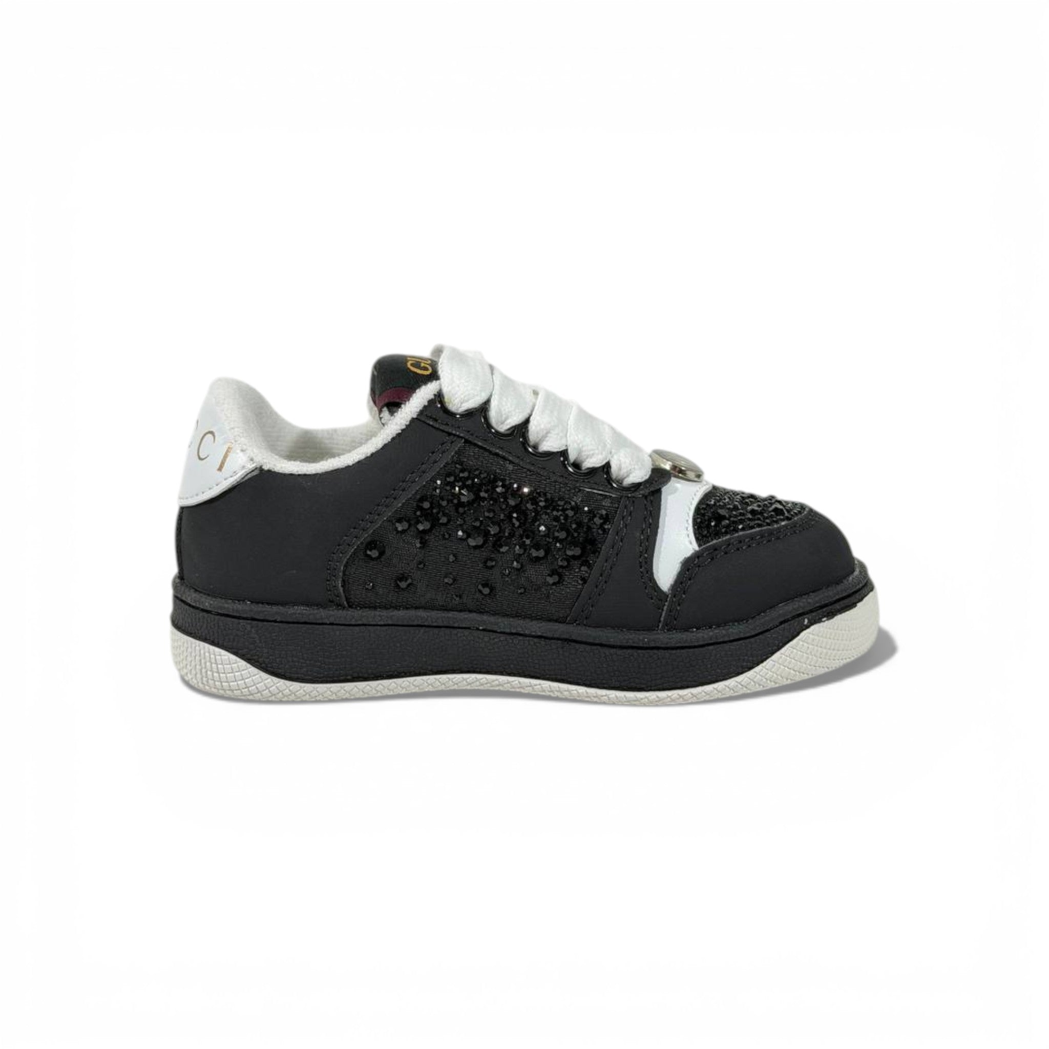 Gucci Kids Black Sneakers – Classic Style with Sparkle Details ✨👟