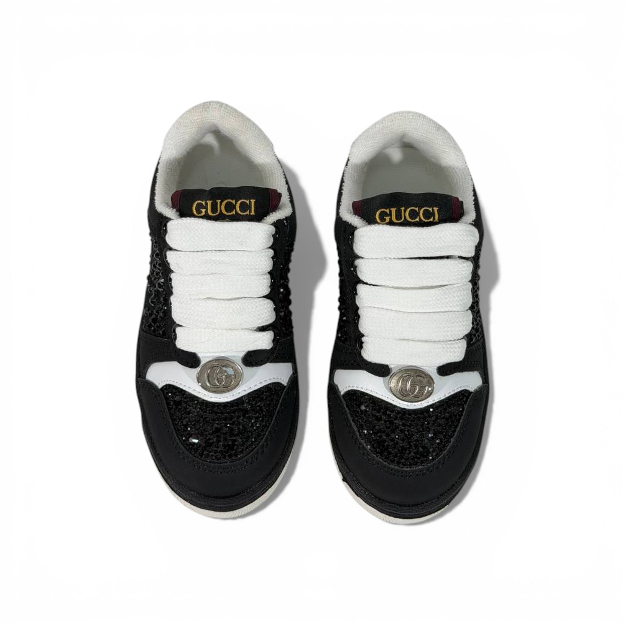 Gucci Kids Black Sneakers – Classic Style with Sparkle Details ✨👟