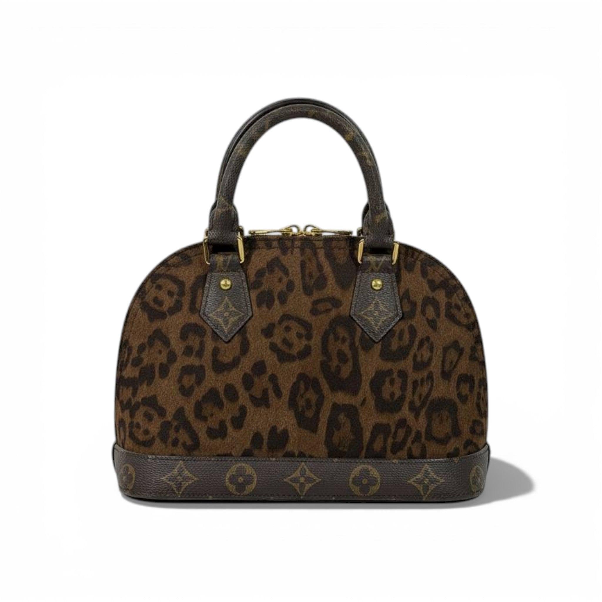 👜 Louis Vuitton Leopard Alma Handbag – Monogram Trim ✨