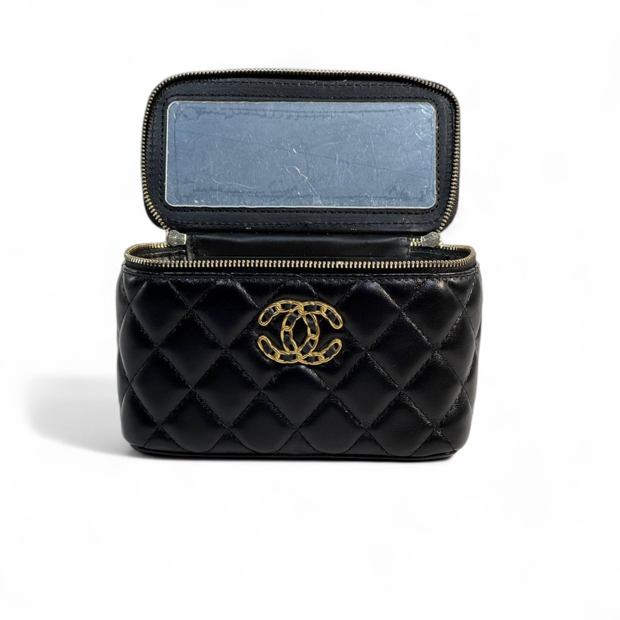 Chanel Black Quilted Vanity Bag 🖤 | Classic CC Gold Chain Handbag