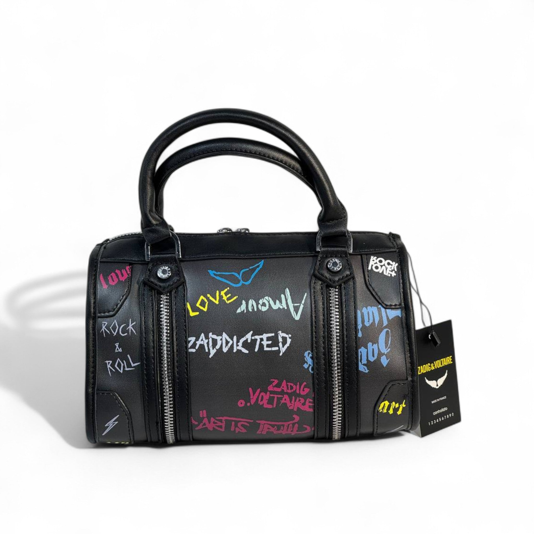 Zadig & Voltaire “Addicted” Graffiti Bag ⚡ | Rock & Roll Leather Handbag