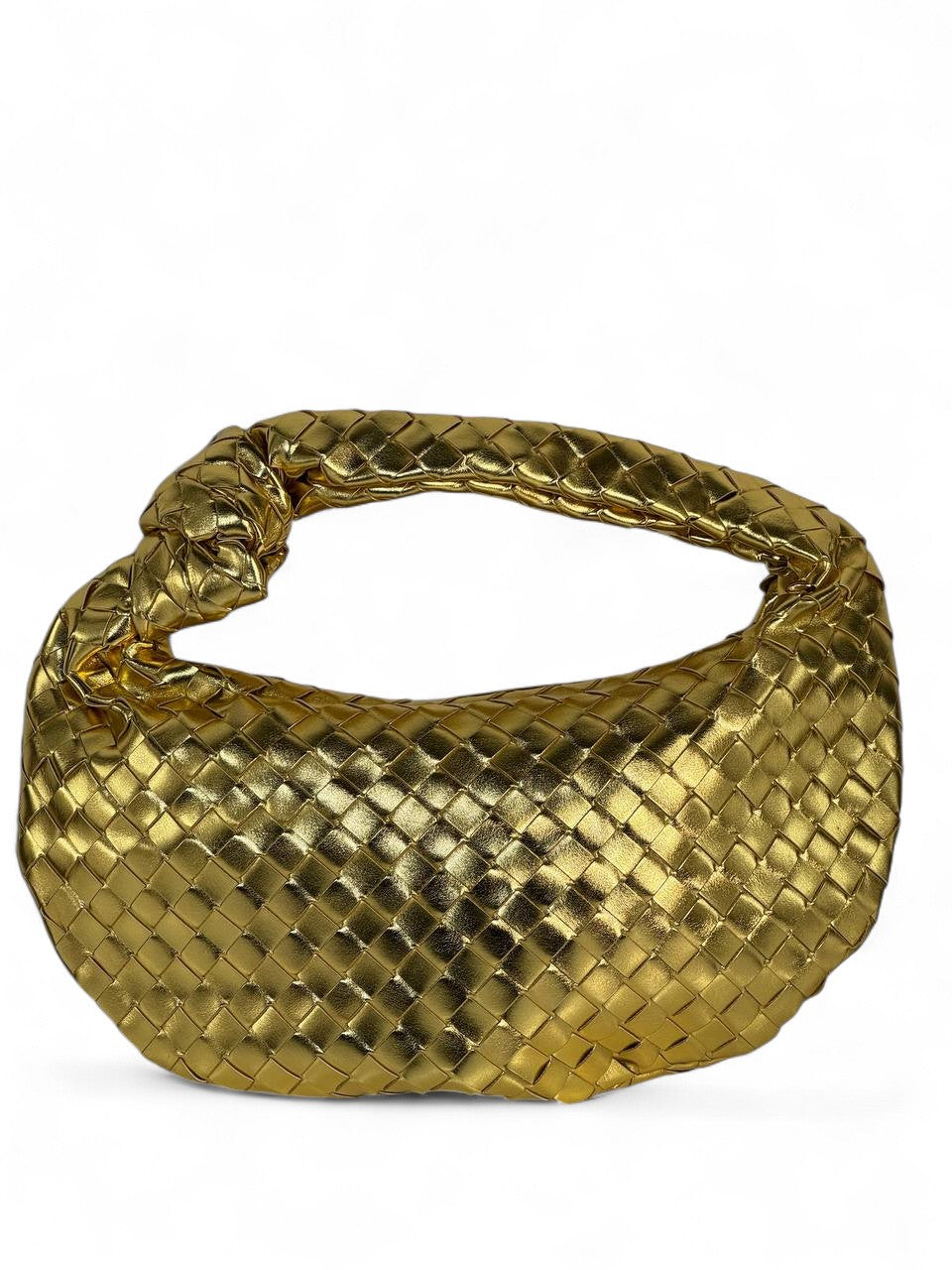 🧡 Bottega Veneta Inspired Gold Woven Shoulder Bag — “Luxe Knot Edition” 🧡