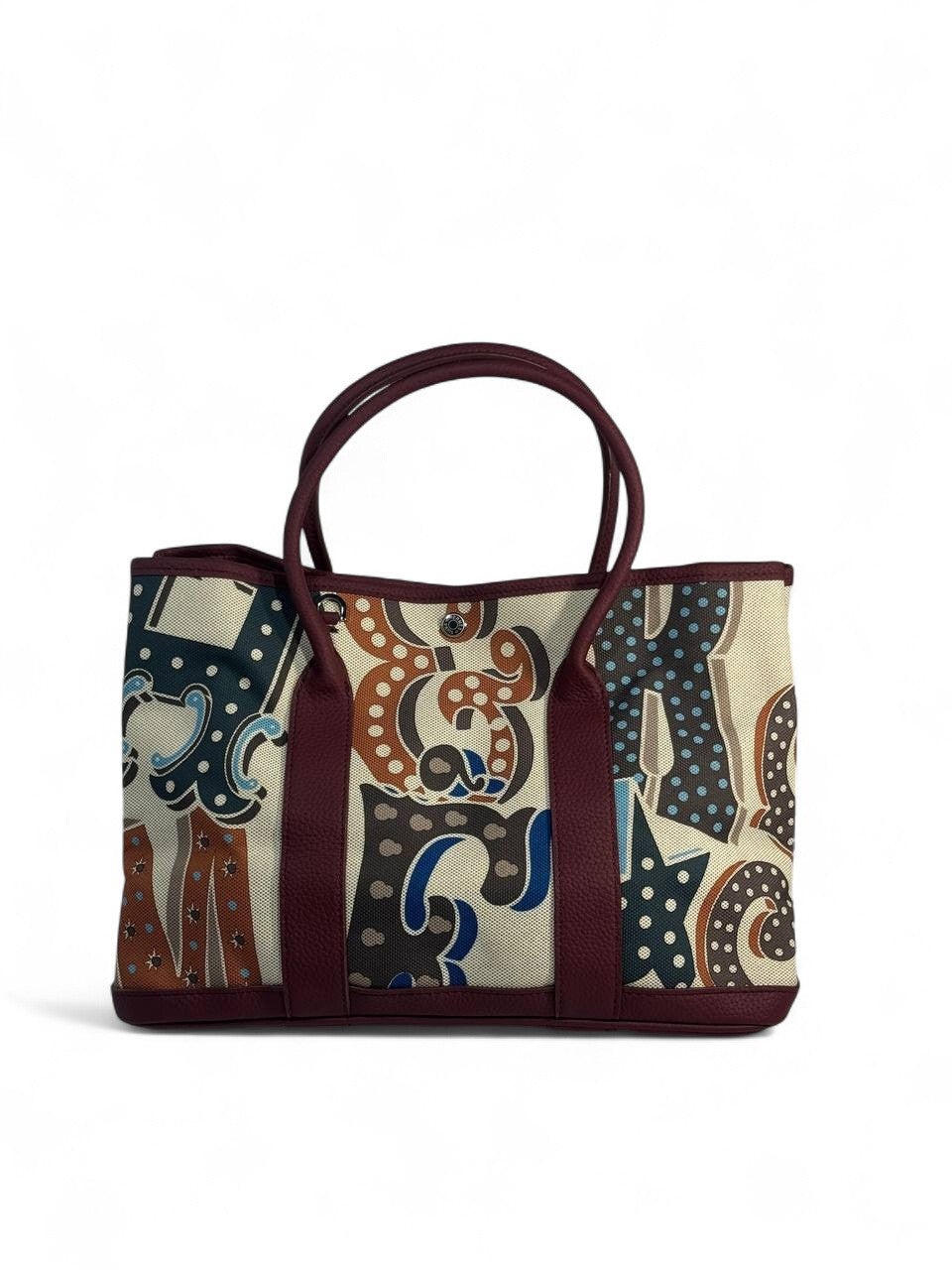 🧡 Hermès-Inspired Canvas Tote — Multicolor Letters Edition 🧡