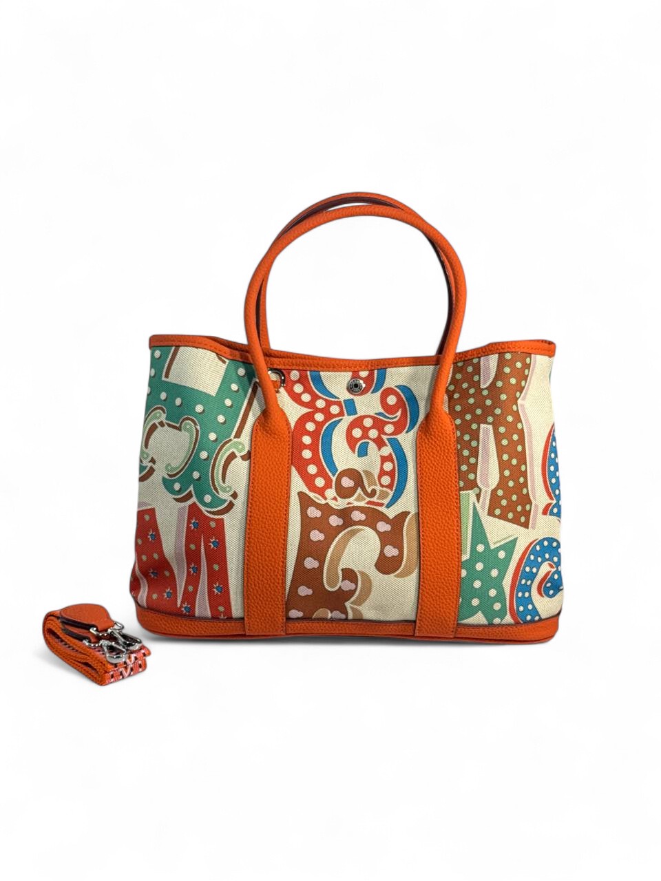 🧡 Hermès-Inspired Canvas Tote — Orange Pop Edition 🧡