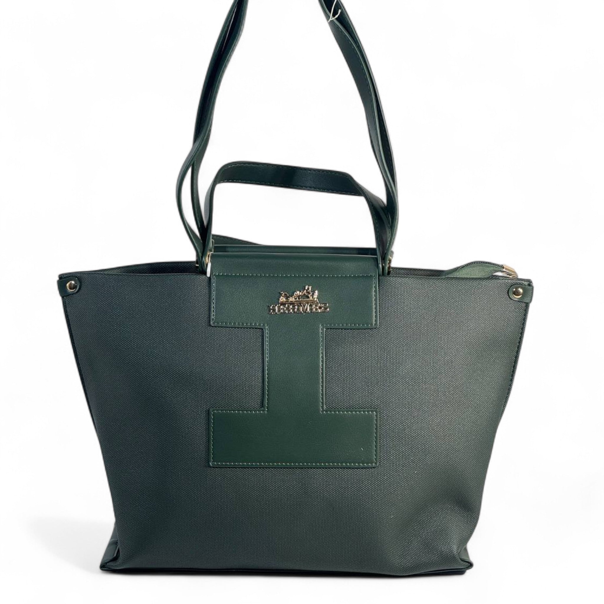 🌿 Hermès-Inspired Tote Set — Emerald Green Edition 🌿