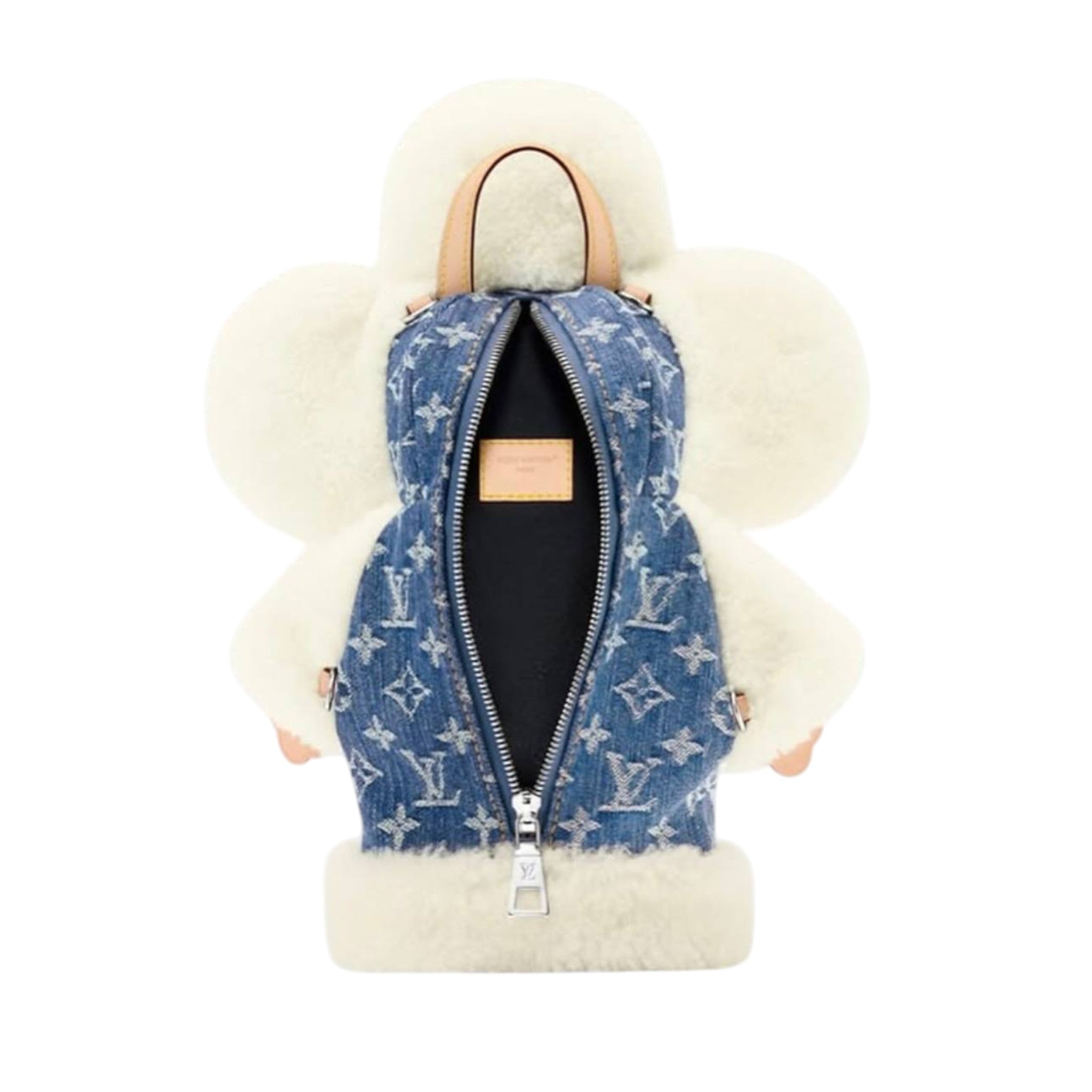 🧸 Louis Vuitton Teddy Backpack – Denim & Fur Winter Edition ✨