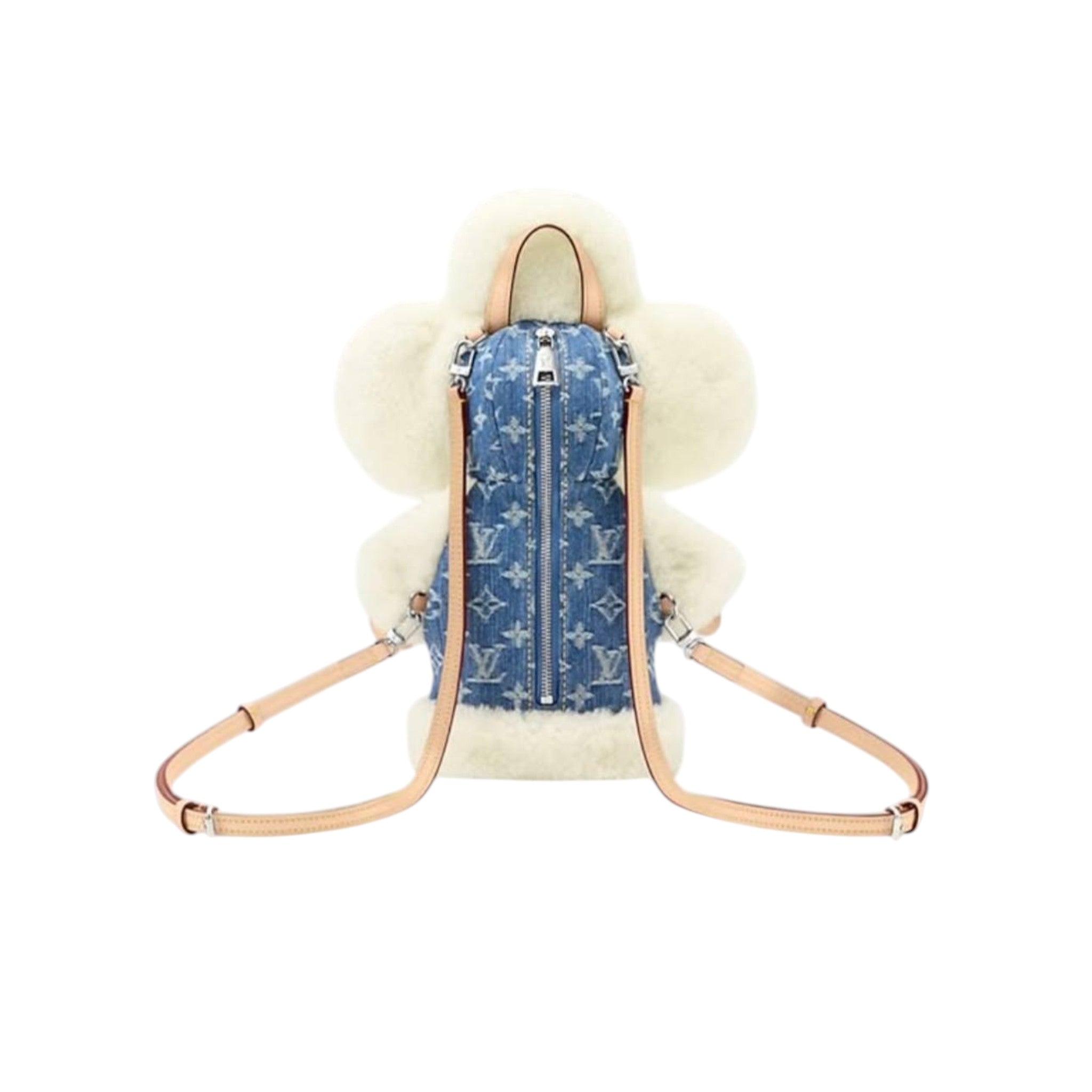 🧸 Louis Vuitton Teddy Backpack – Denim & Fur Winter Edition ✨