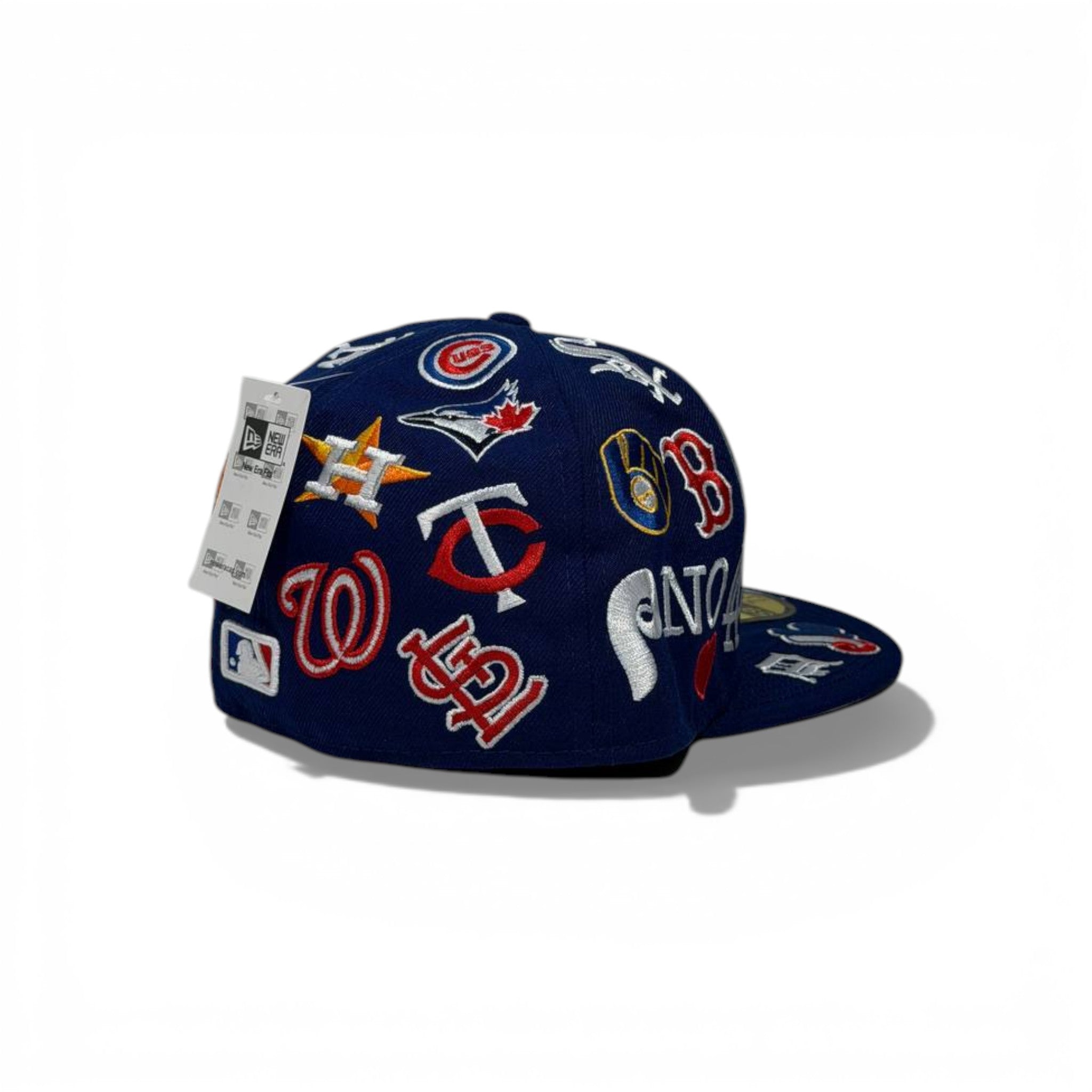 🧢 Navy Supreme Patch Snapback Cap – MLB All-Teams Embroidered | Flat Brim