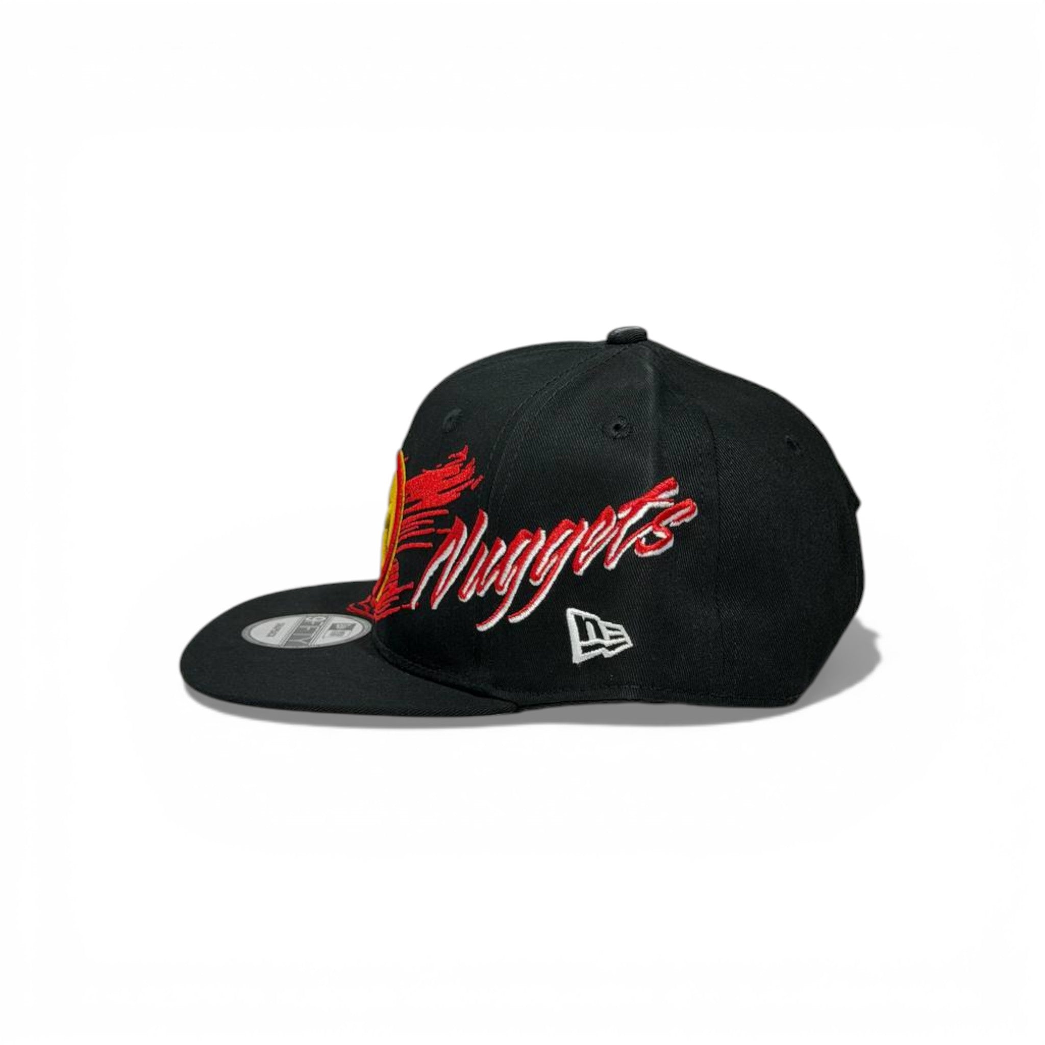 🧢 Denver Nuggets Embroidered Snapback Cap – Black & Red Graphic