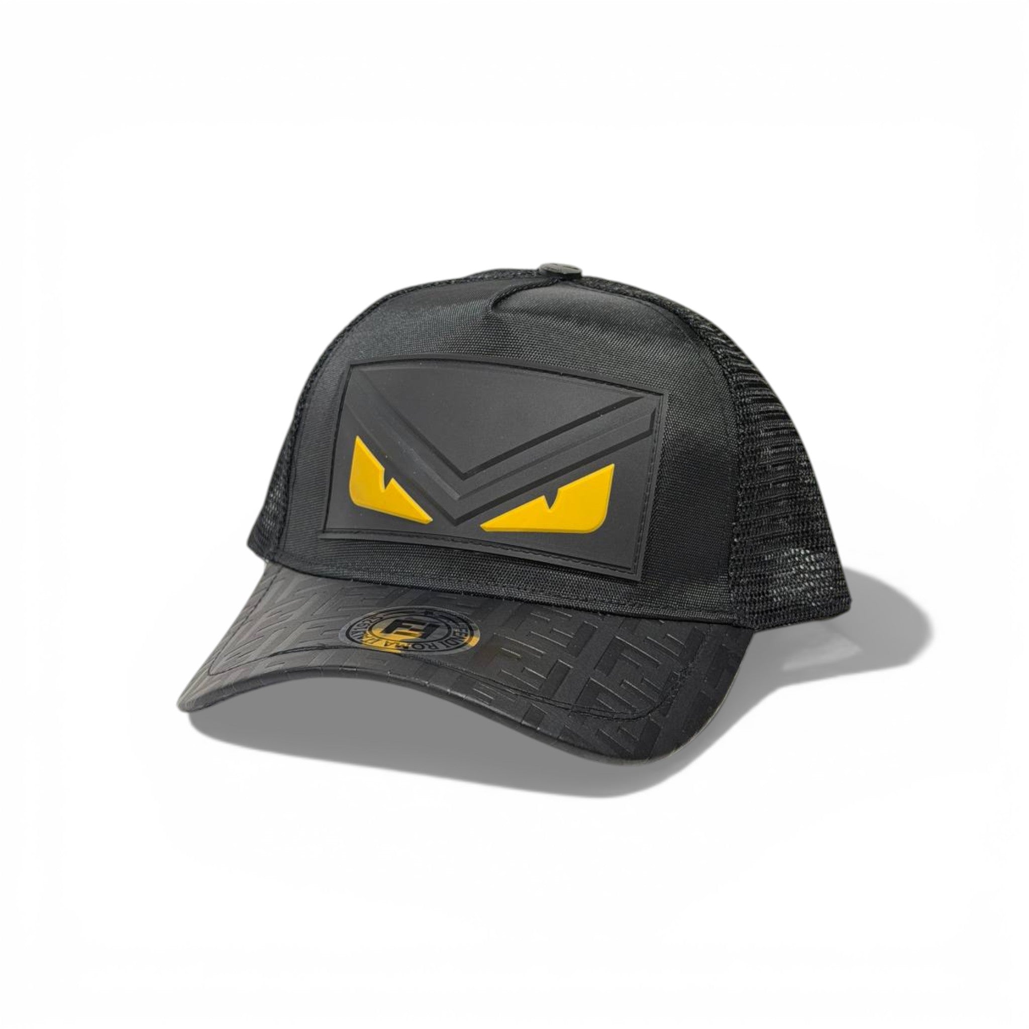 🖤💛 FENDI MONSTER EYES TRUCKER CAP – BLACK 💛🖤