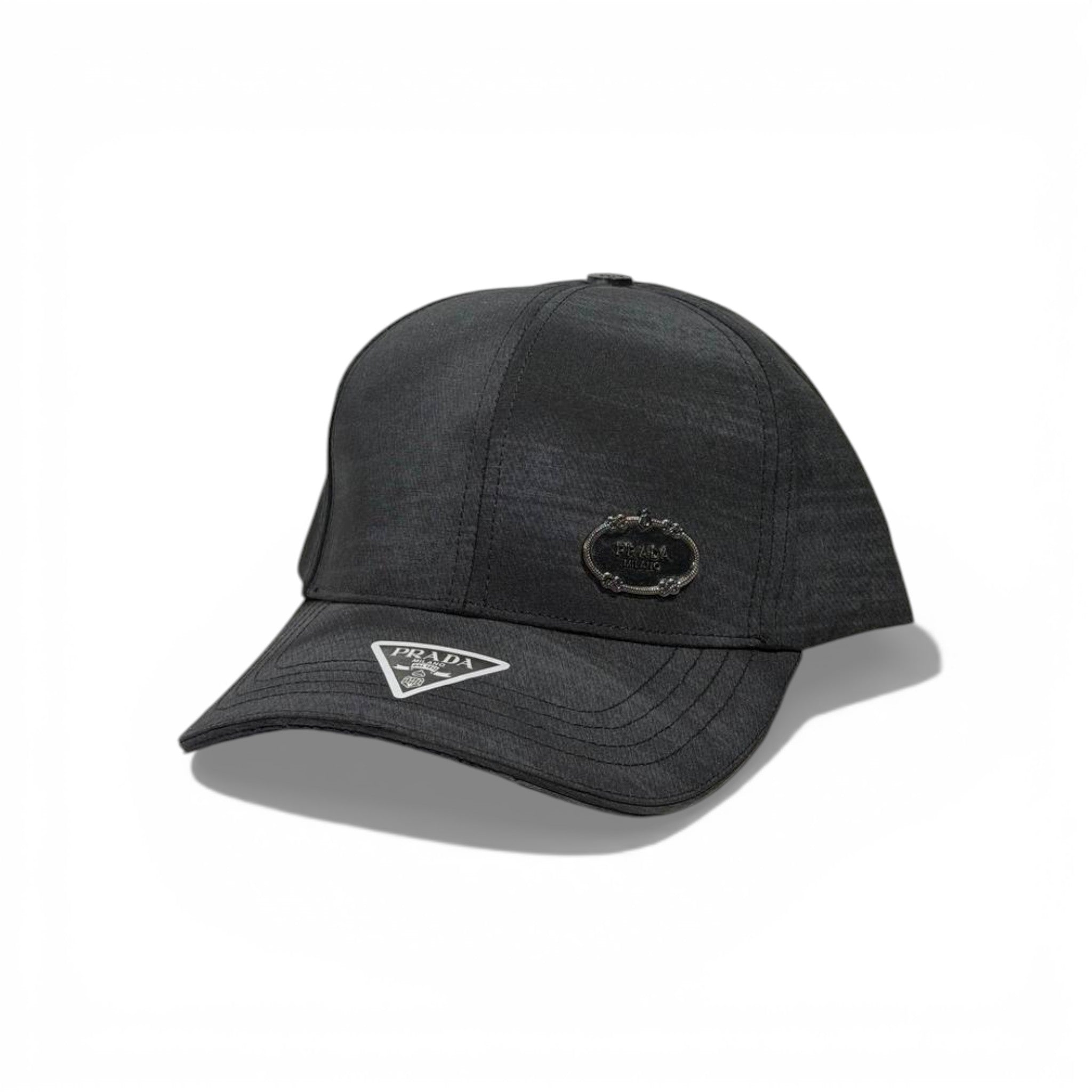 🧢 PRADA Black Logo Baseball Cap – Luxury Minimal Design 🖤✨