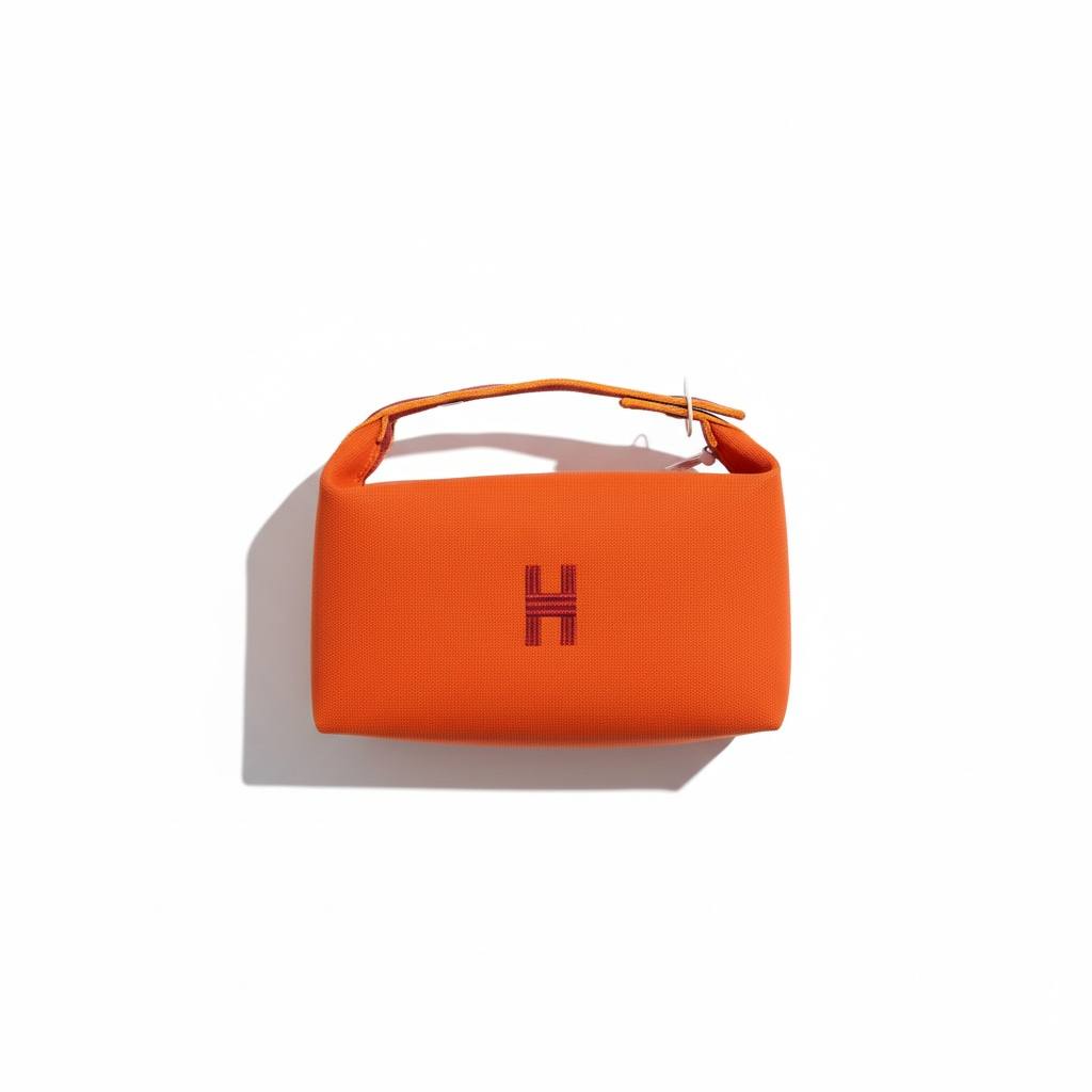 👜✨ HERMÈS Mini Canvas Top-Handle Bag – Orange