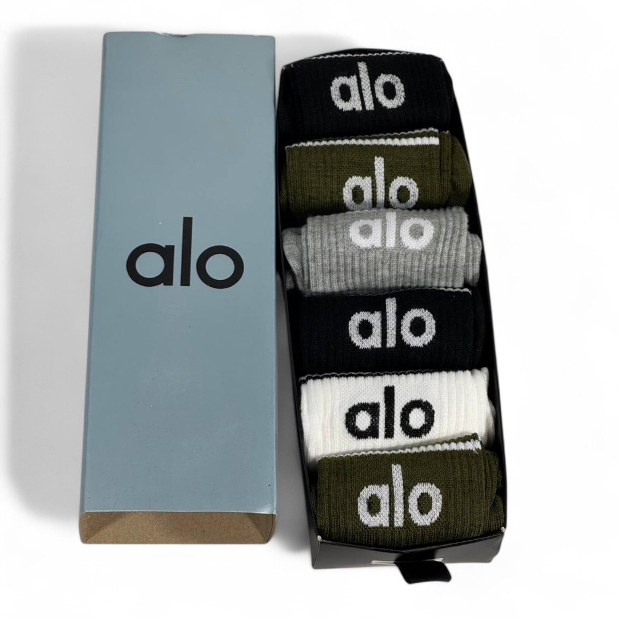 🧦 Alo Premium Socks Gift Set – 6 Pairs of Modern Essentials