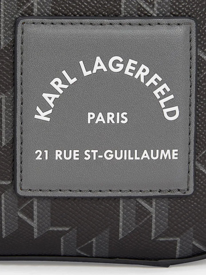 Karl Lagerfeld Monogram Laptop Bag – Black Stripe Briefcase 💻🖤