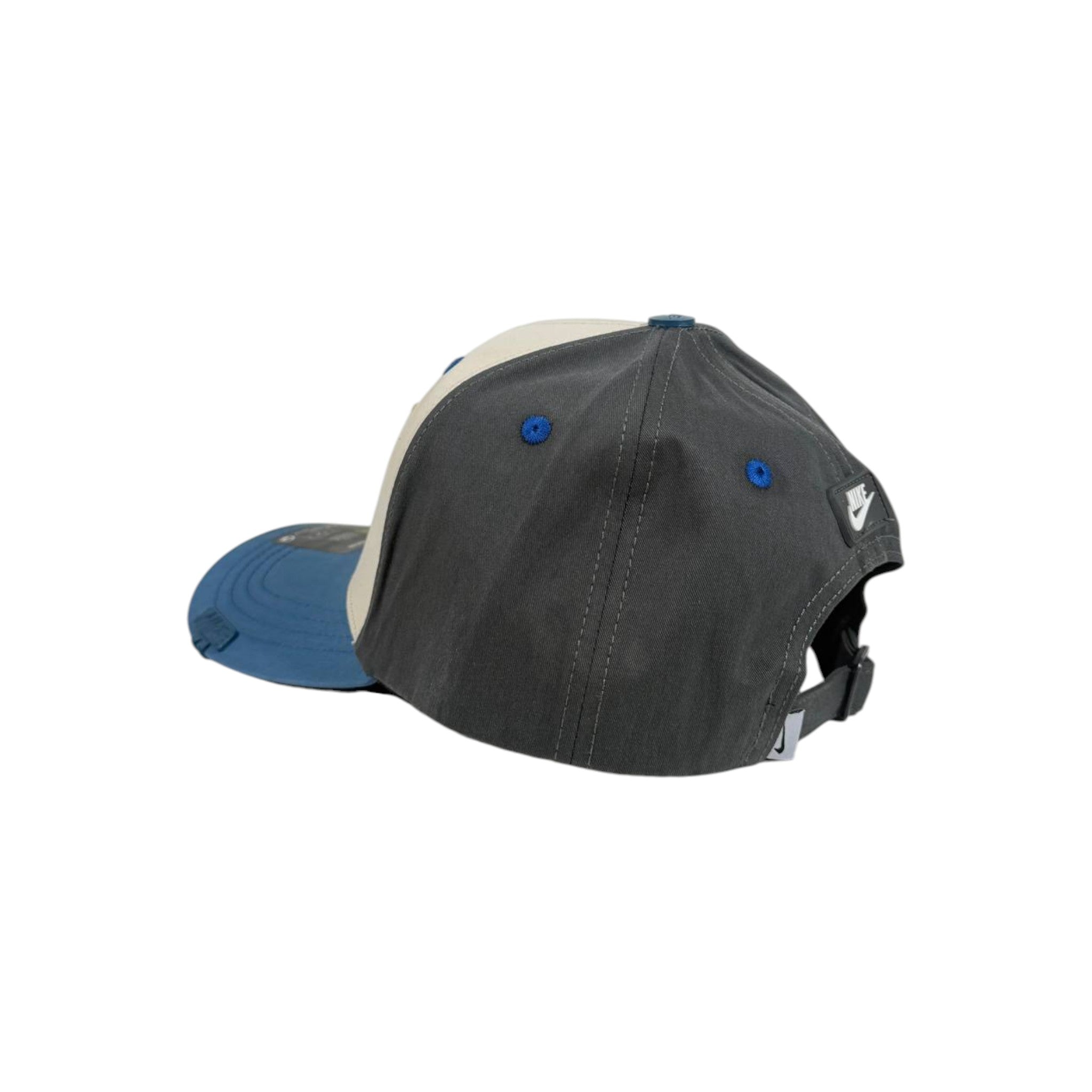 Nike Air Tri-Color Snapback Cap – Cream, Blue & Black 🧢💙