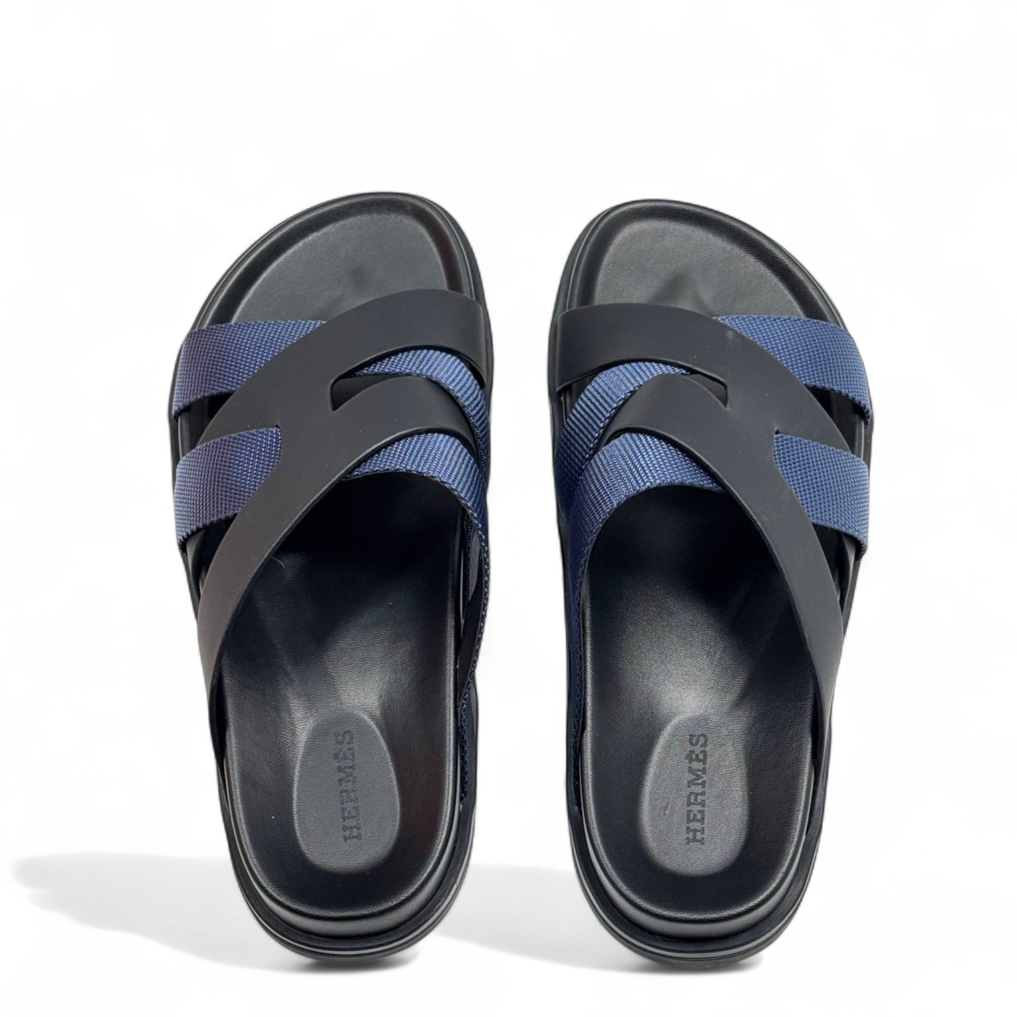 HERMÈS Navy & Black Cross-Strap Sandals ✨ | Iconic French Summer Elegance