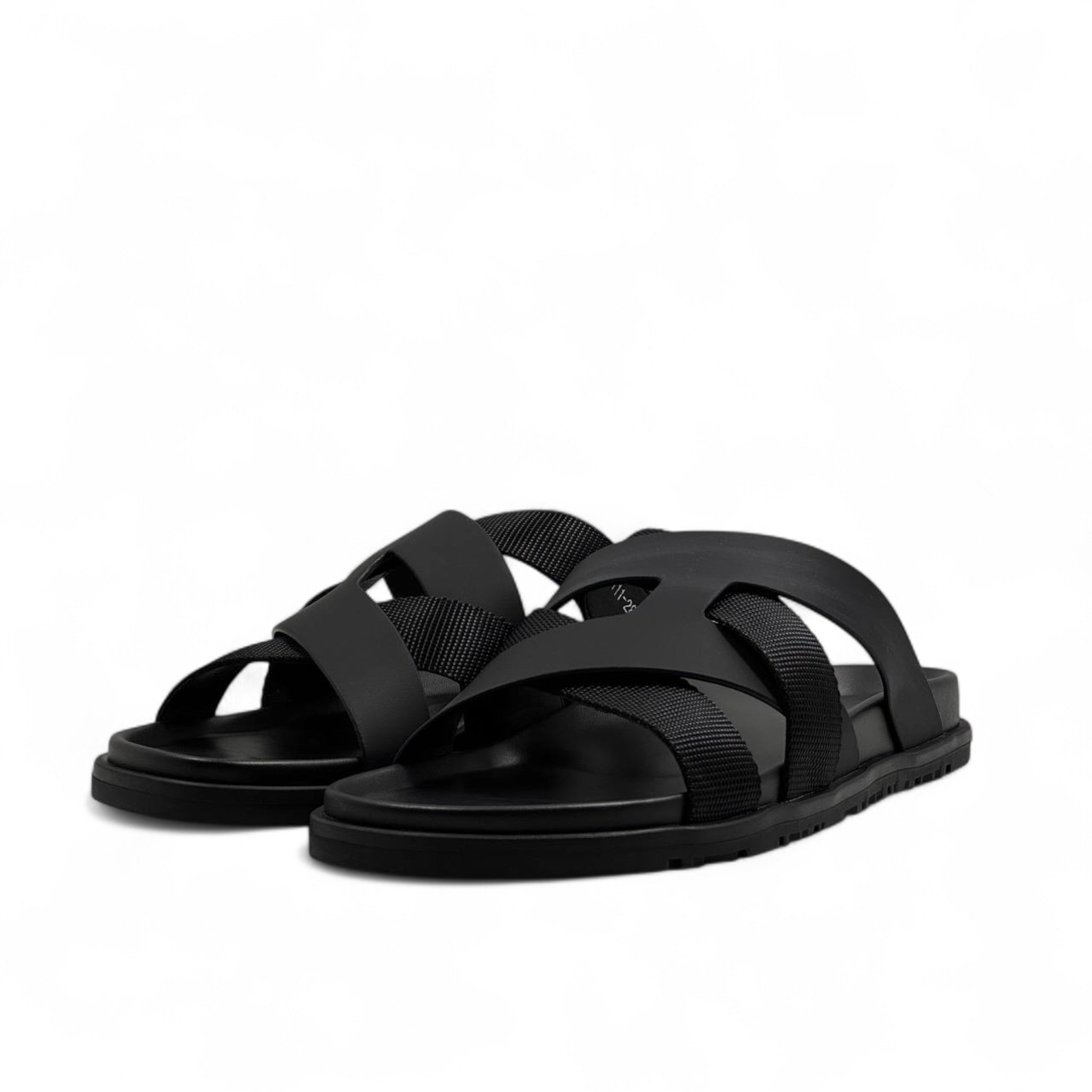 HERMÈS All-Black Cross-Strap Sandals 🐾 | Timeless Minimal French Luxury