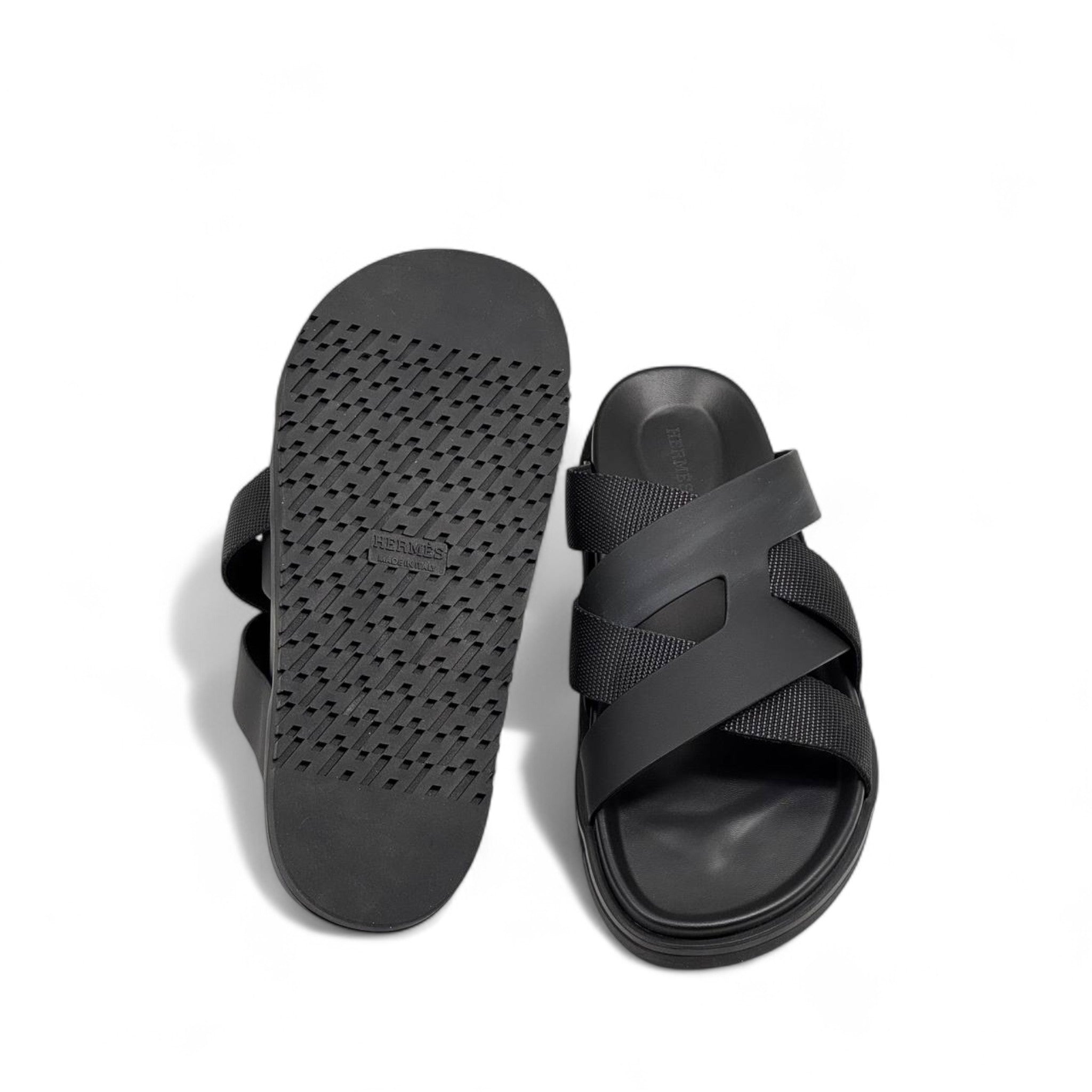 HERMÈS All-Black Cross-Strap Sandals 🐾 | Timeless Minimal French Luxury