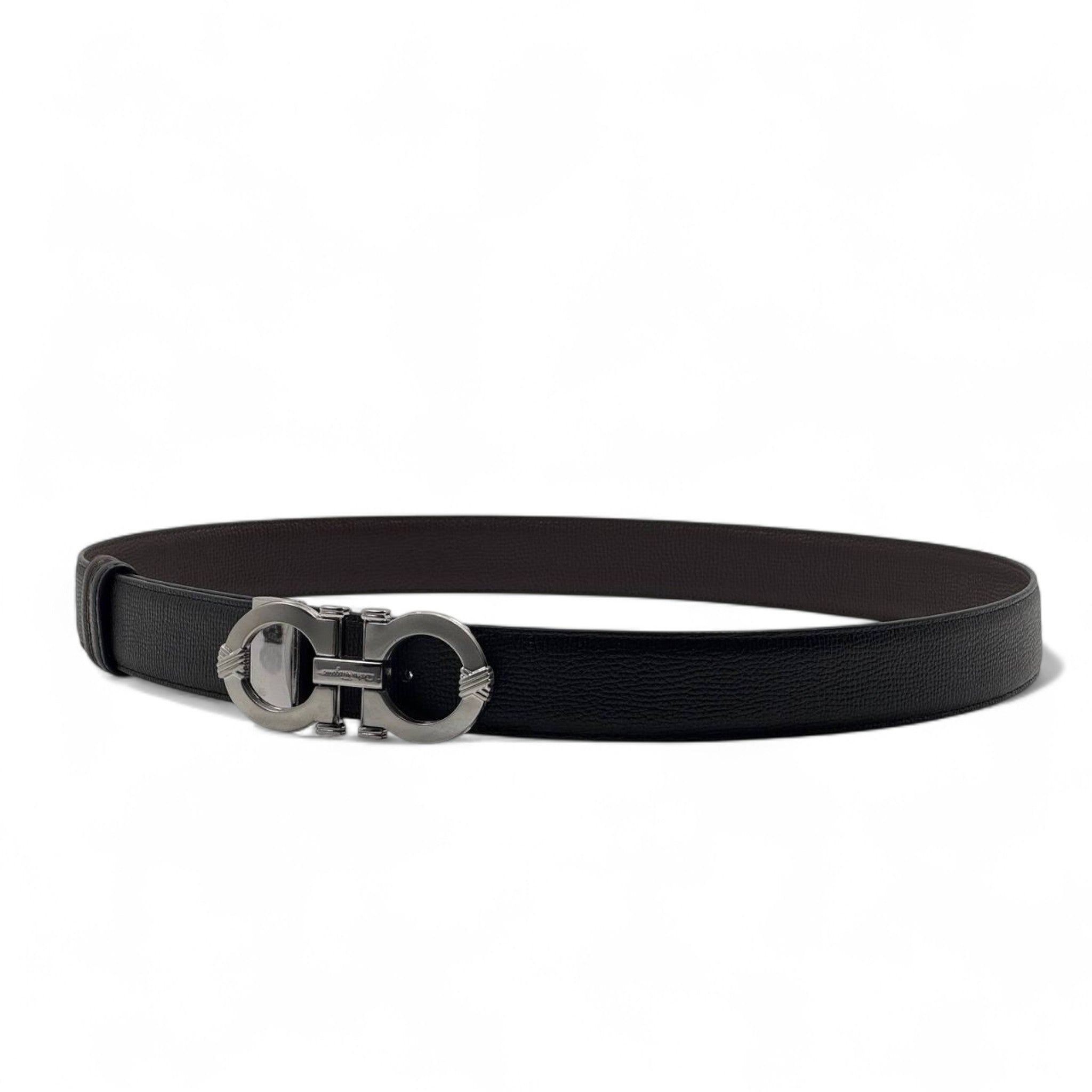 Salvatore Ferragamo Gancini Black Belt – Luxury Leather 120cm 🖤