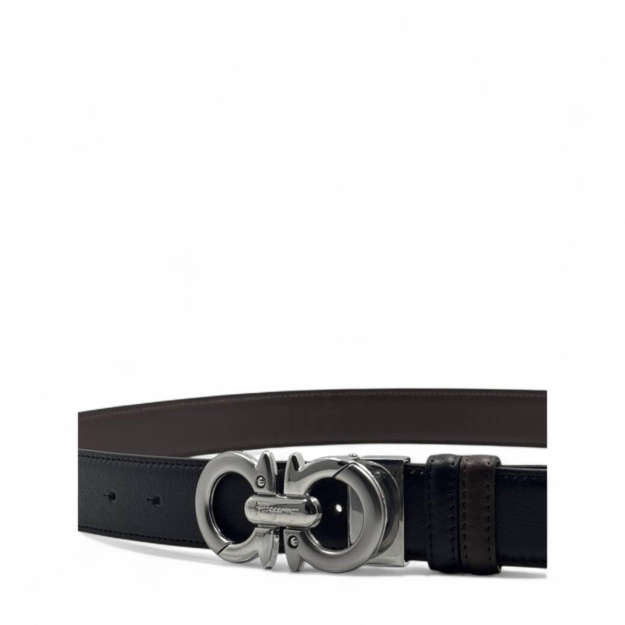 Salvatore Ferragamo Double-Faced Gancini Belt โ Black & Brown 120cm ๐๐ค๐ค