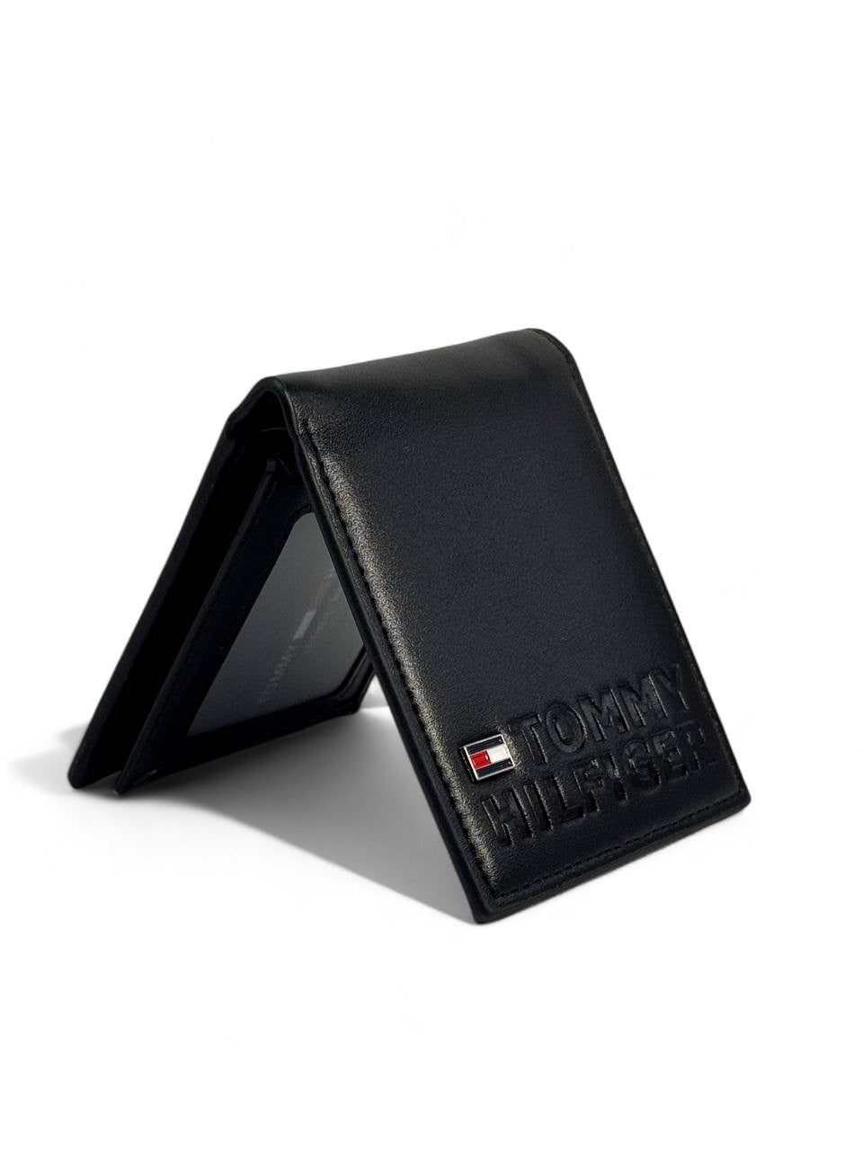 Tommy Hilfiger-Inspired Embossed Black Wallet – Sleek, Bold & Iconic 🖤✨