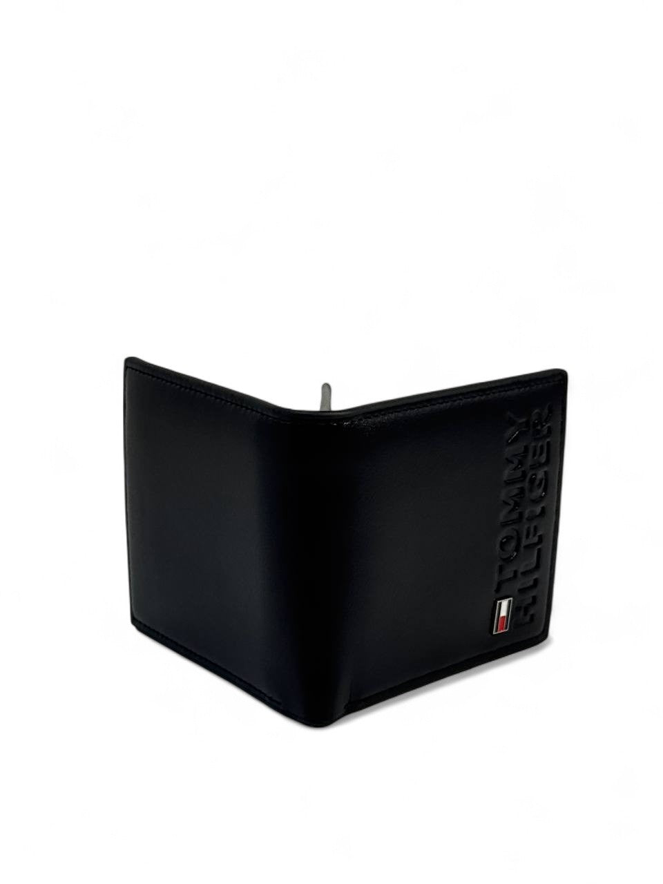 Tommy Hilfiger-Inspired Embossed Black Wallet – Sleek, Bold & Iconic 🖤✨