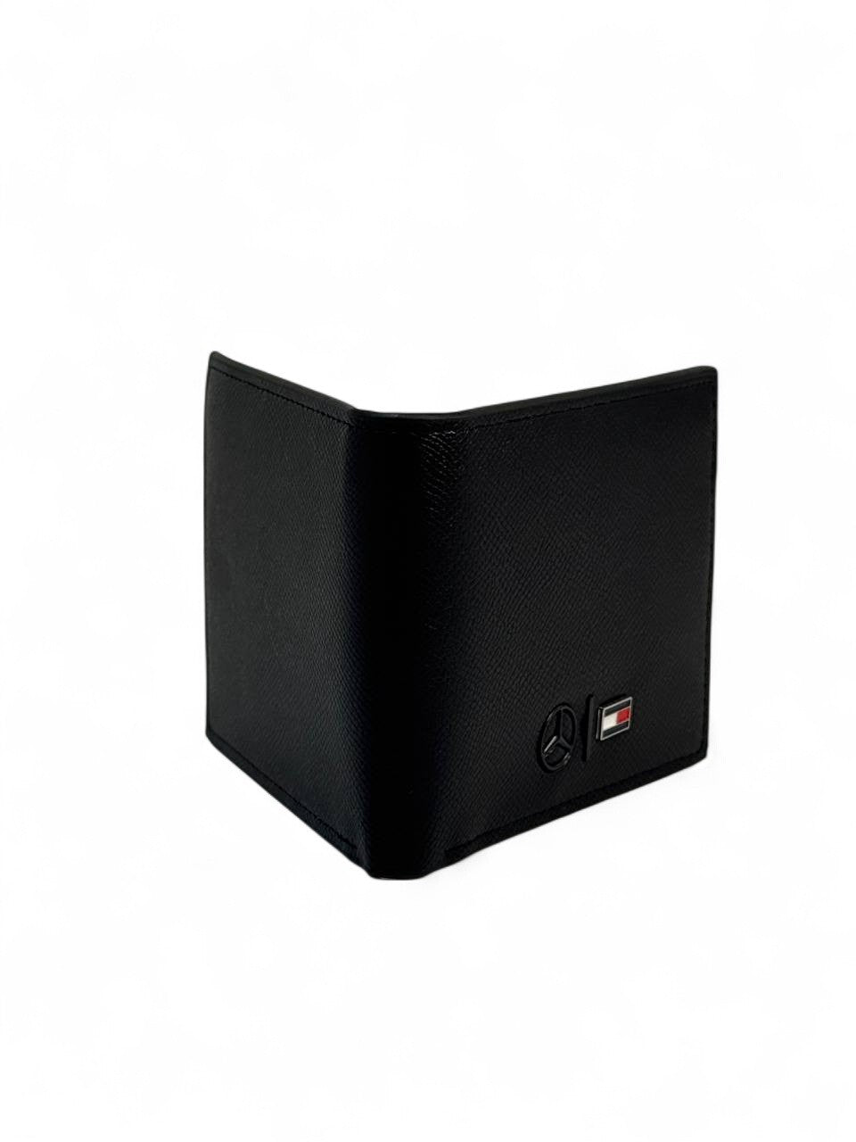 Mercedes x Tommy Hilfiger-Inspired Black Leather Wallet – Power Meets Precision 🖤✨