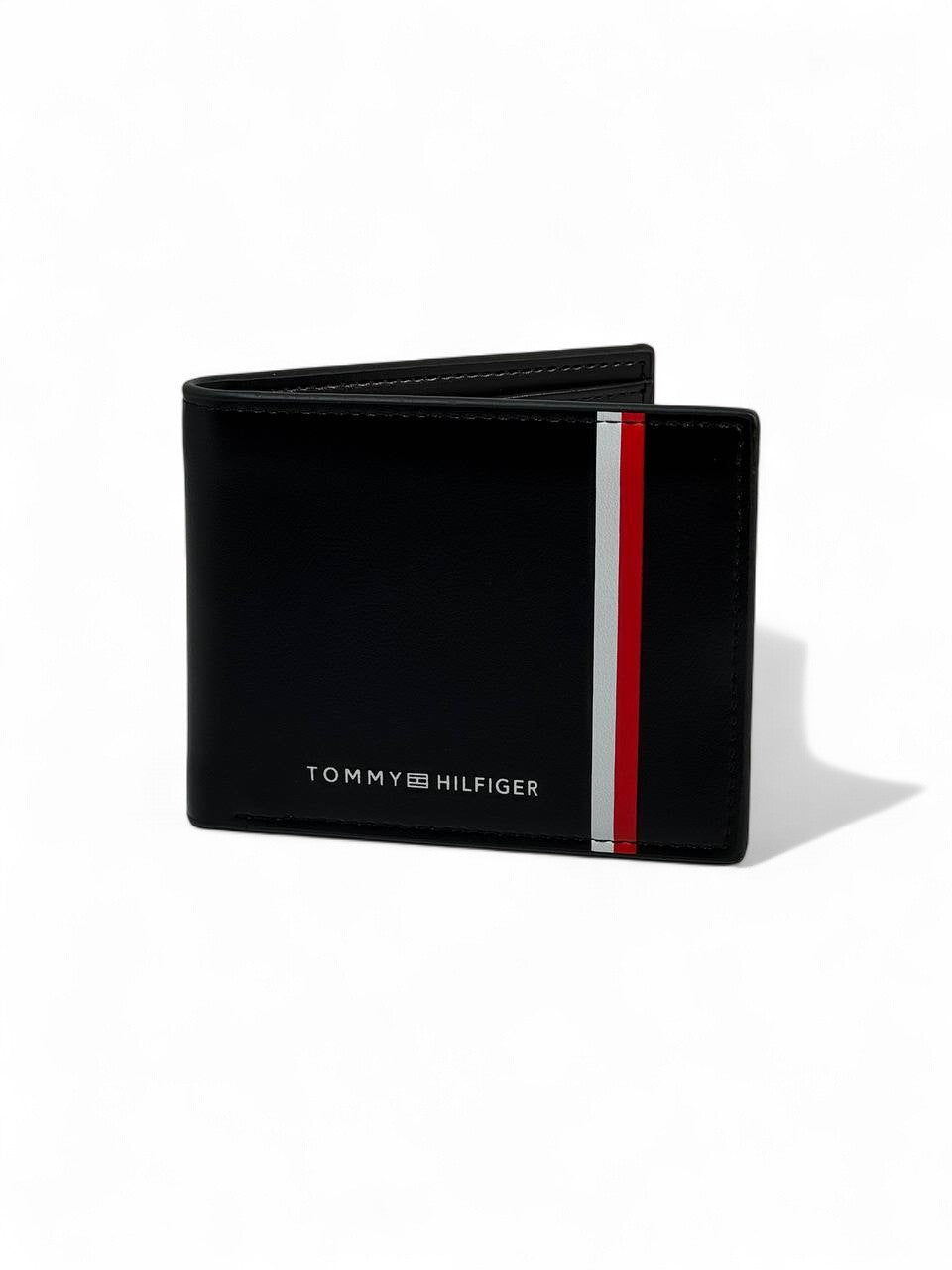 Tommy Hilfiger-Inspired Black Wallet with Signature Stripe – Bold. Clean. Timeless. 🖤✨
