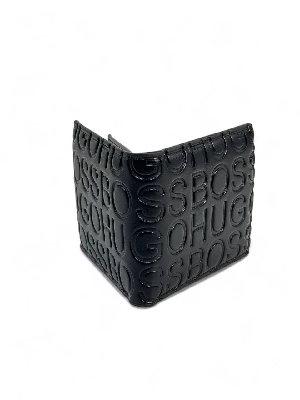 Hugo Boss-Inspired Embossed Black Wallet – Bold Branding, Effortless Authority 🖤✨