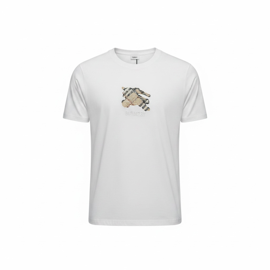 Burberry White Graphic T-Shirt 🤍✨ Signature Icon Edition