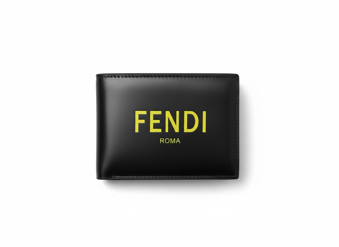 Fendi Roma Logo Black Leather Bifold Wallet 🖤✨