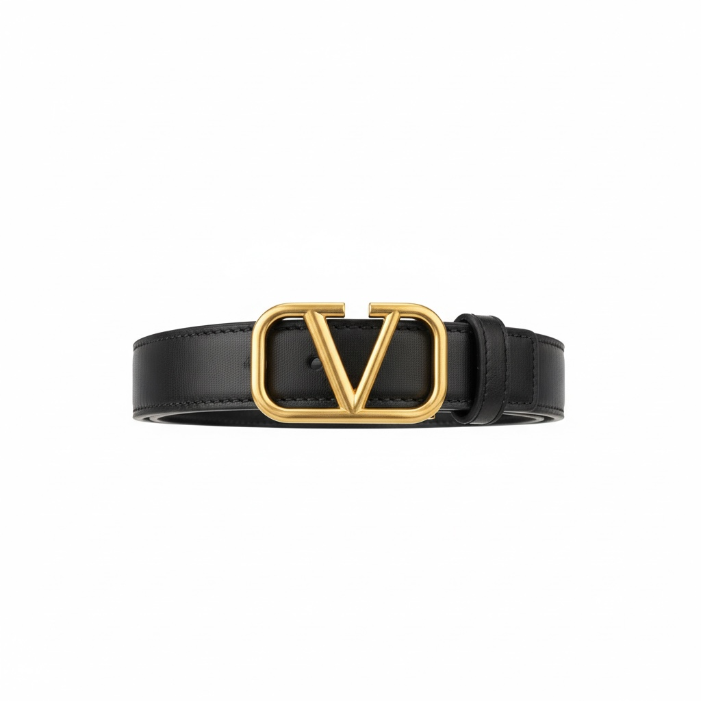 Valentino V Logo Luxury Reversible Belt Set ✨🖤 (Dual Buckle Edition)