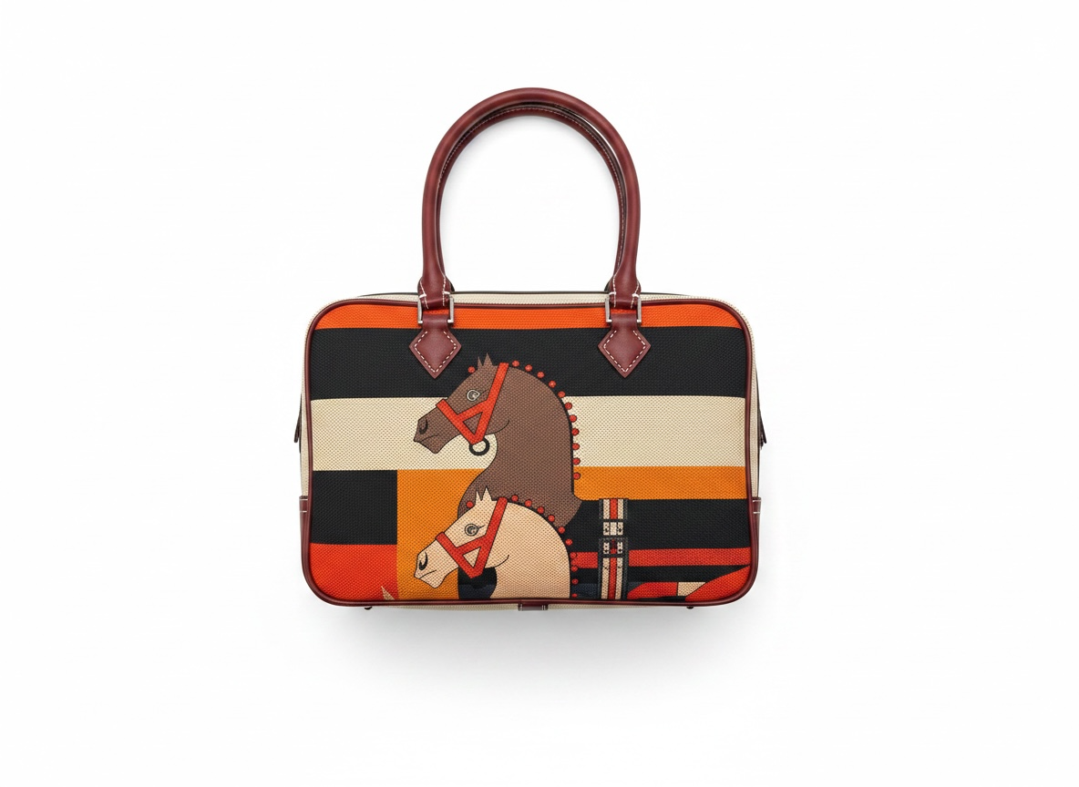 🐎 Hermès-Inspired Equestrian Canvas Top Handle Bag ✨