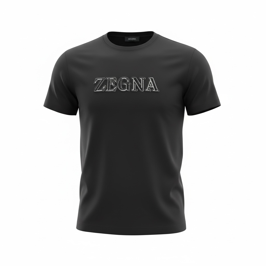 ZEGNA Signature Black Logo T-Shirt 🖤✨ Premium Minimal Style