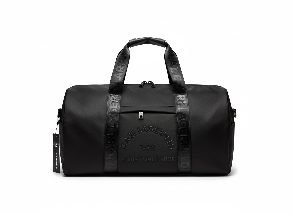 KARL LAGERFELD Black Travel Duffel Bag ๐คโ๏ธ | Premium Statement Carry