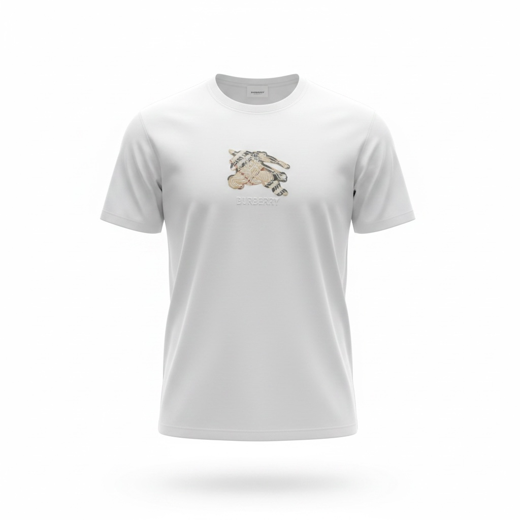 Burberry White Graphic T-Shirt 🤍✨ Signature Icon Edition