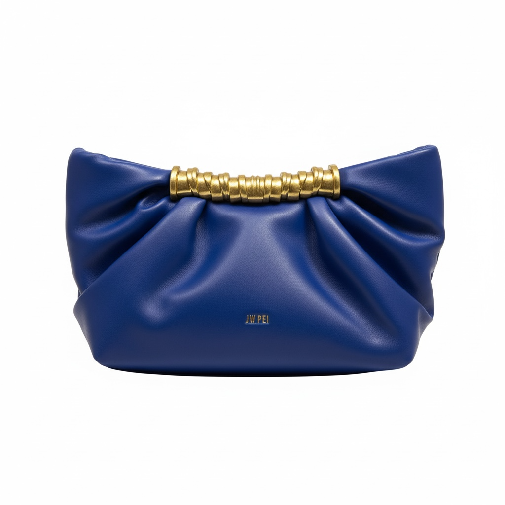 JW PEI Ruched Clutch Bag – Electric Blue 💙✨ | Statement Glam Piece