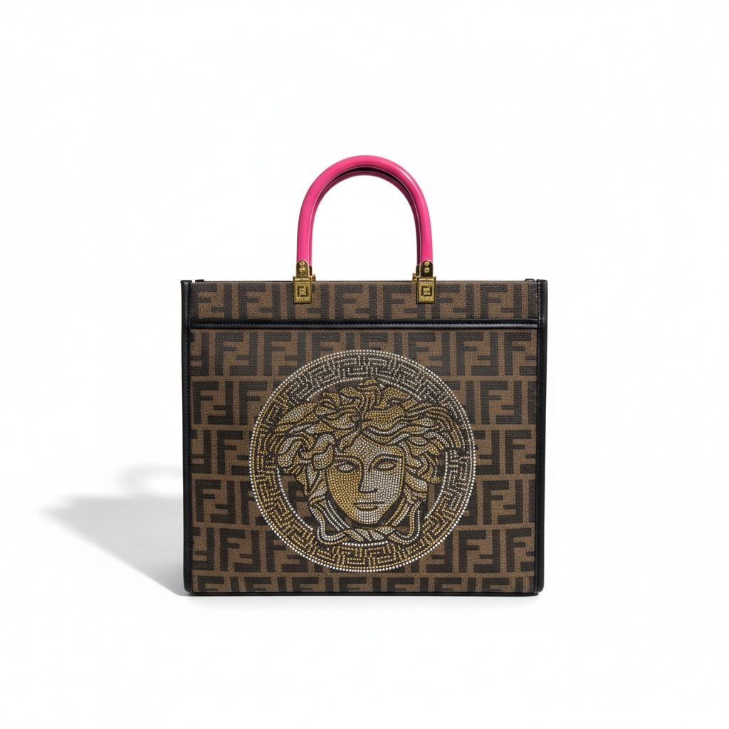 Fendace Medusa Monogram Tote 💎🐍 | Fendi x Versace Collaboration