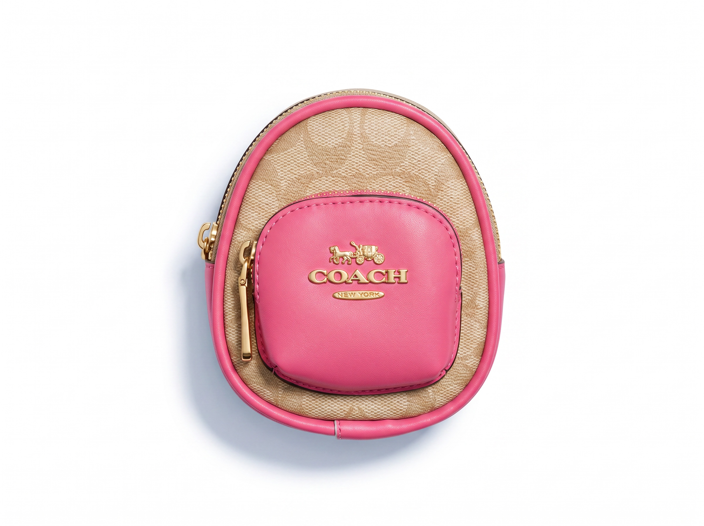 🎀 Coach Signature Pink Mini Backpack Keychain – Cute Luxury Bag Charm
