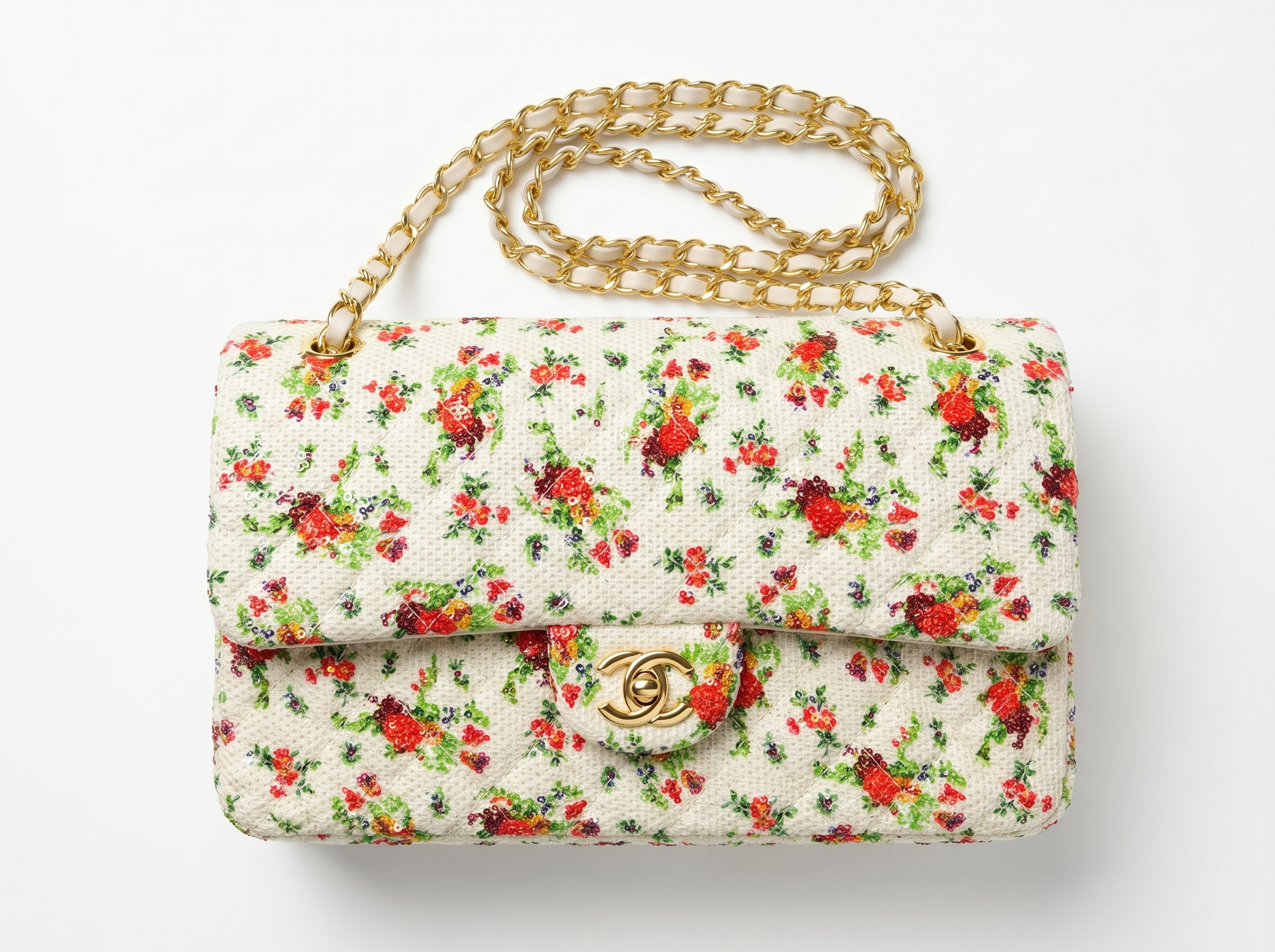 ✨ Chanel Garden Bloom Classic Flap Bag 🌺🤍