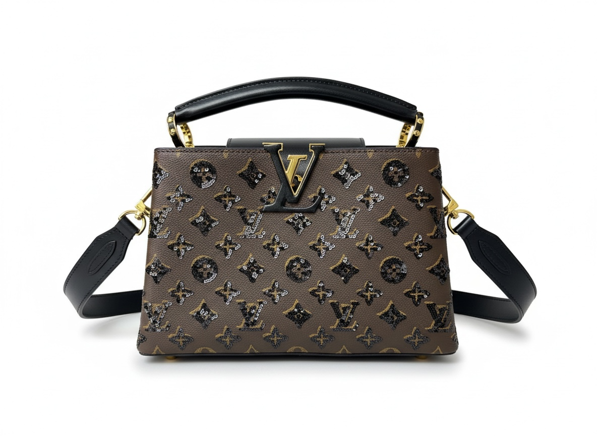 Louis Vuitton Capucines Monogram Bag – Classic Brown & Black 🤎🖤✨