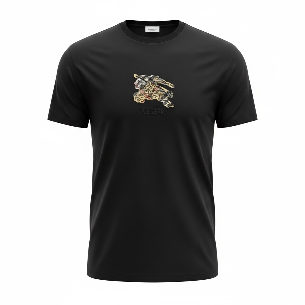 Burberry Black Graphic T-Shirt 🖤✨ Signature Knight Logo
