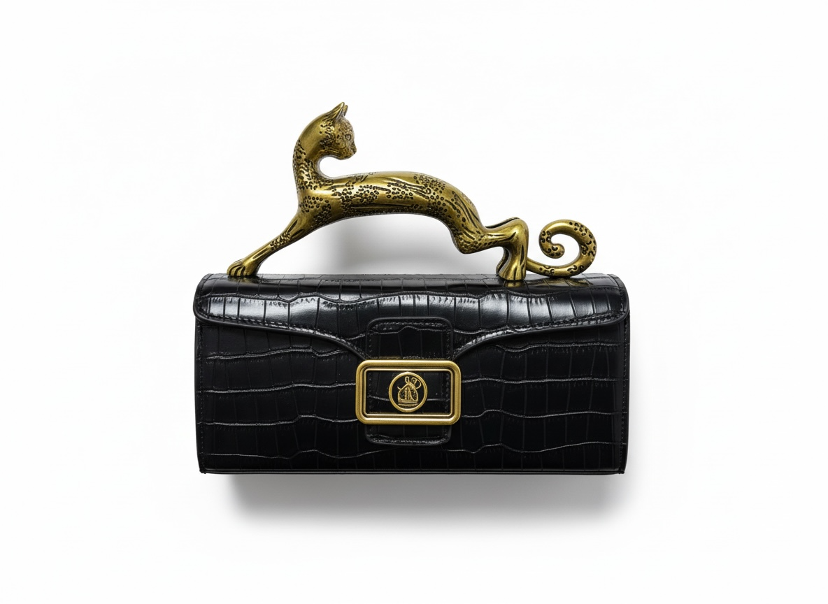 LANVIN Panther Top Handle Bag โ Black Croc ๐ค๐ | Sculptural Luxury Statement