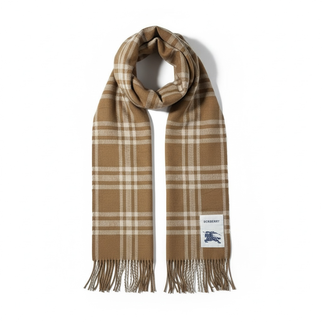 🧣 Luxury Burberry Check Scarf – Brown Edition | Winter Classic