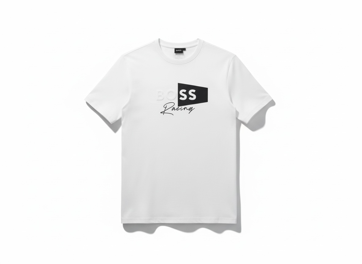 BOSS Racing White Logo T-Shirt 🤍🏁 Modern Sport Luxe